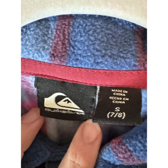 Quiksilver Boys Fleece Plaid Shacket Sz Small 7/8 - Picture 6 of 9